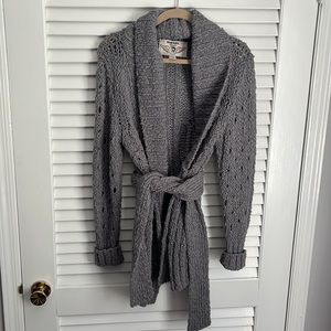 Y2K Vintage Diesel Jeans Belted Chunky Knit Oversized Cardigan Sweater